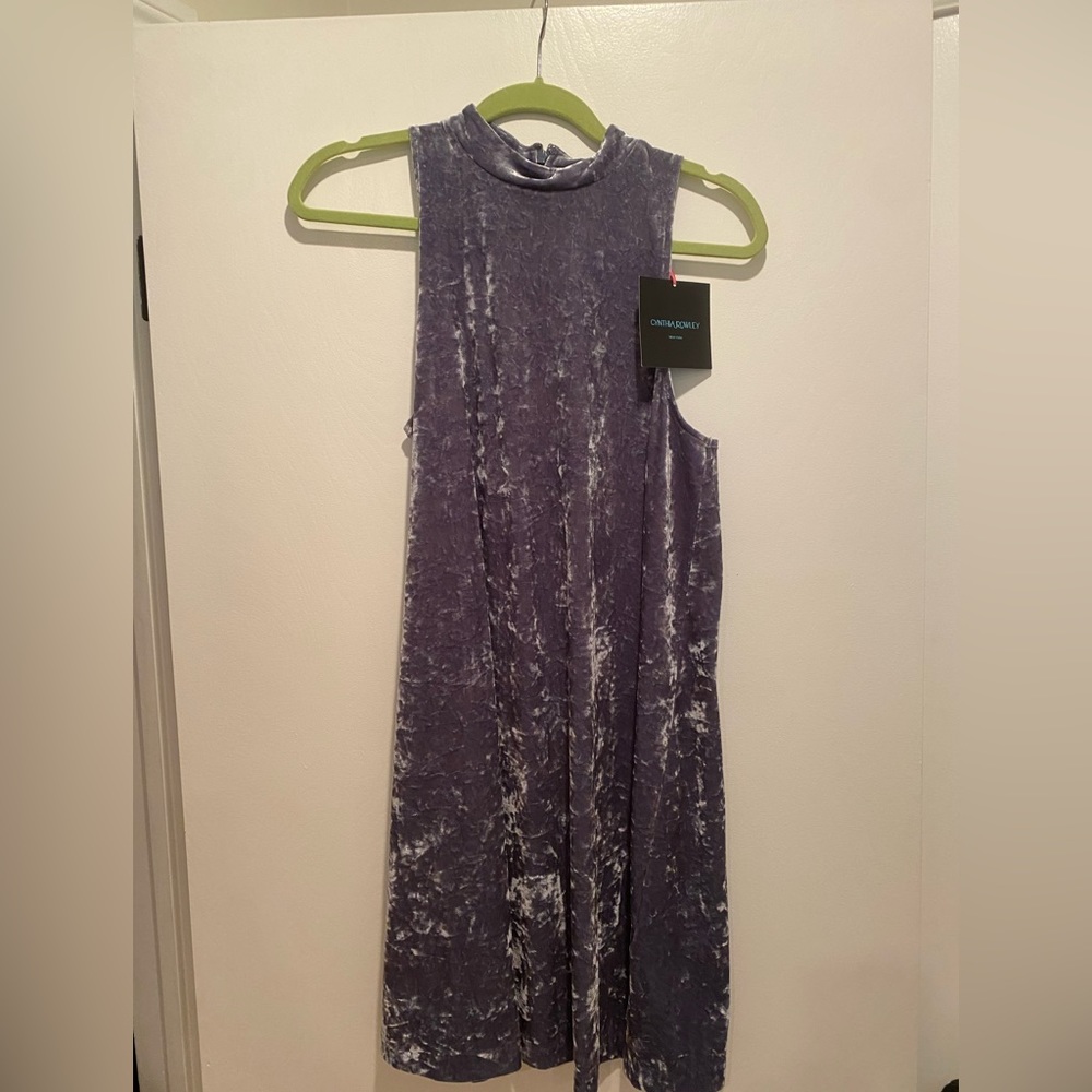 New with tags Cynthia Rowley velvet mock high neck dress , size medium